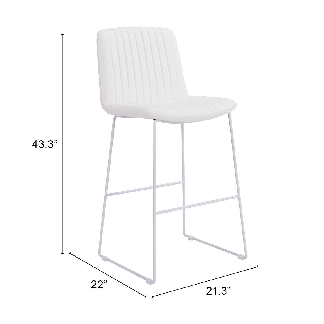 Mode Barstool White (Set of 2)