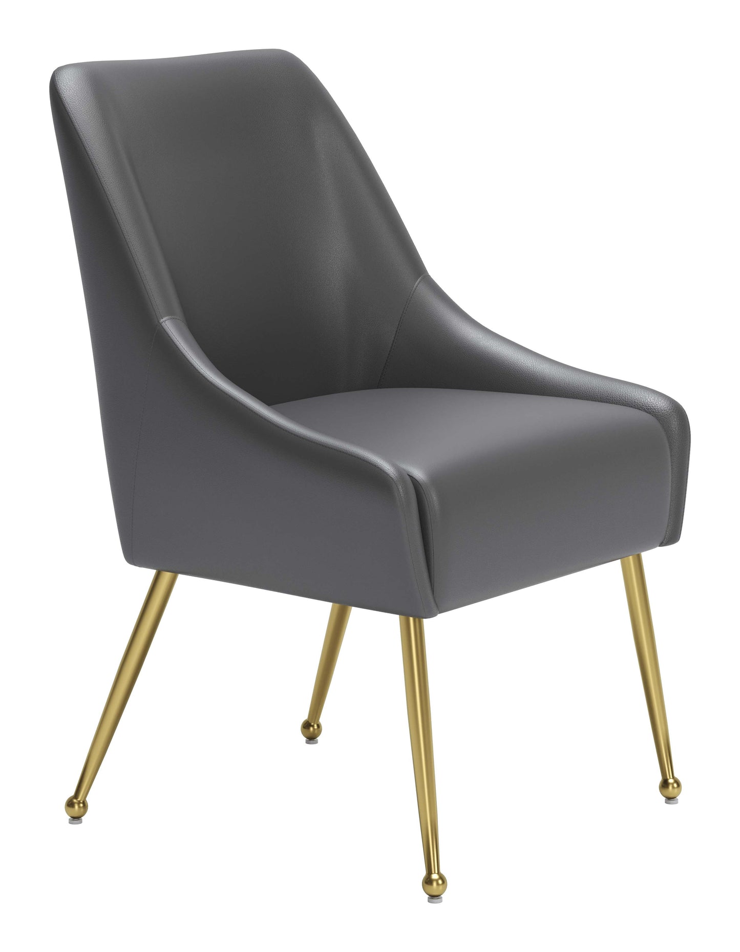 Maxine Dining Chair Gray & Gold (Set of 1)