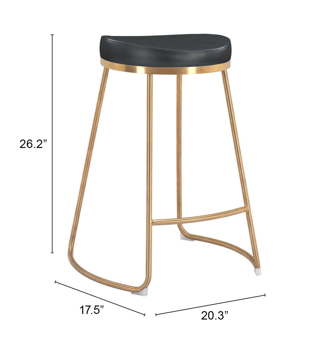 Bree Counter Stool Black & Gold (Set of 2)