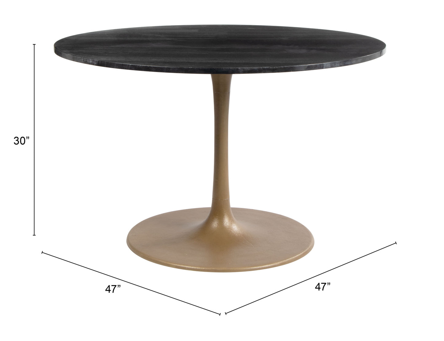 Taj Dining Table Black & Gold