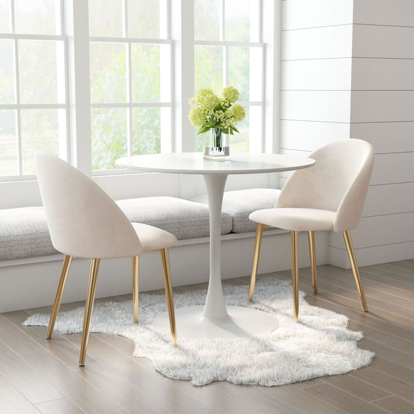 Cozy Dining Chair Cream & Gold (Set of 2)