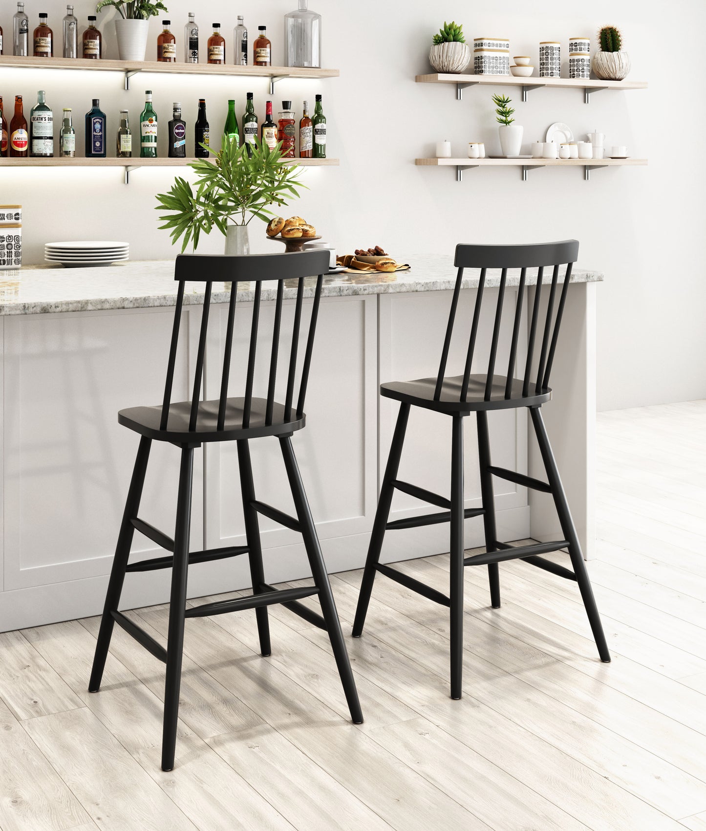 Ashley Barstool Black (Set of 2)