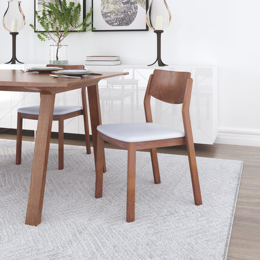 Desdamona Dining Chair Light Gray & Walnut