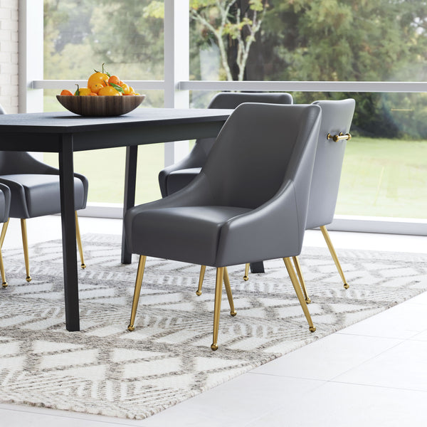 Maxine Dining Chair Gray & Gold (Set of 1)