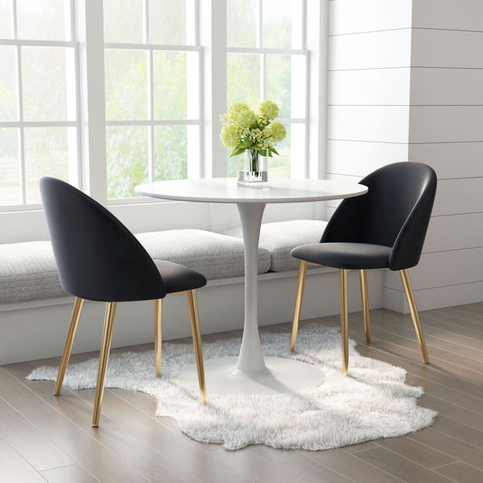 Cozy Dining Chair Black & Gold (Set of 2)