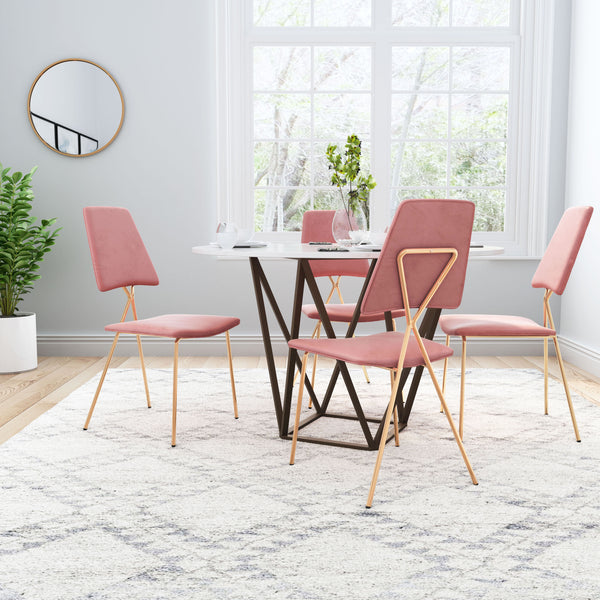 Chloe Dining Chair Pink & Gold