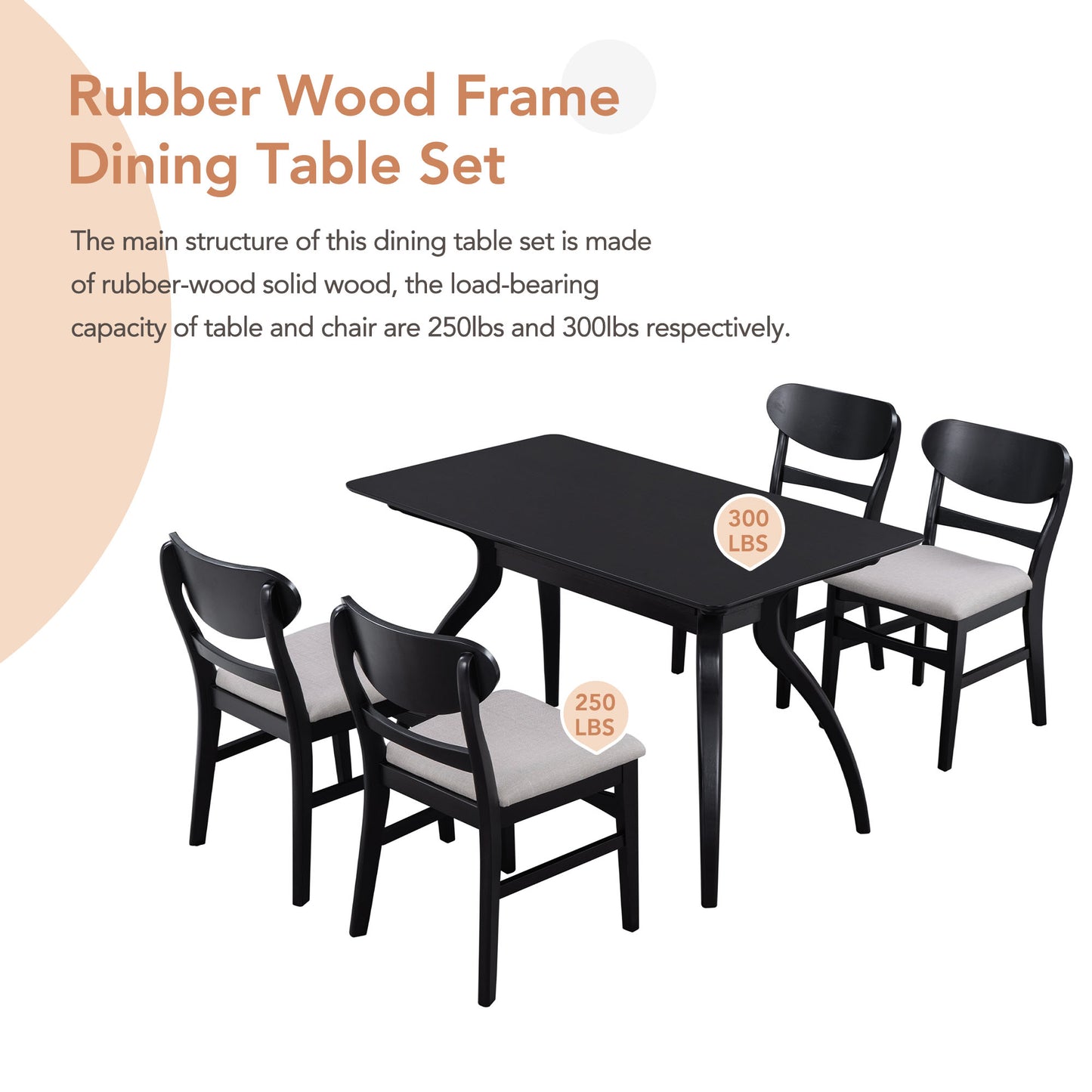 Jessie Dining Table Set (5 piece set)