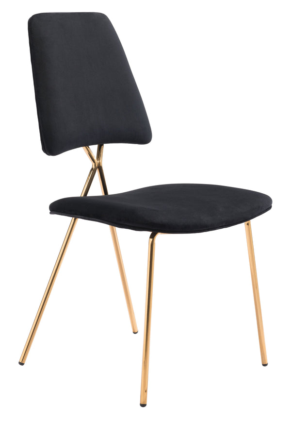 Chloe Dining Chair Black & Gold (Set of 2)