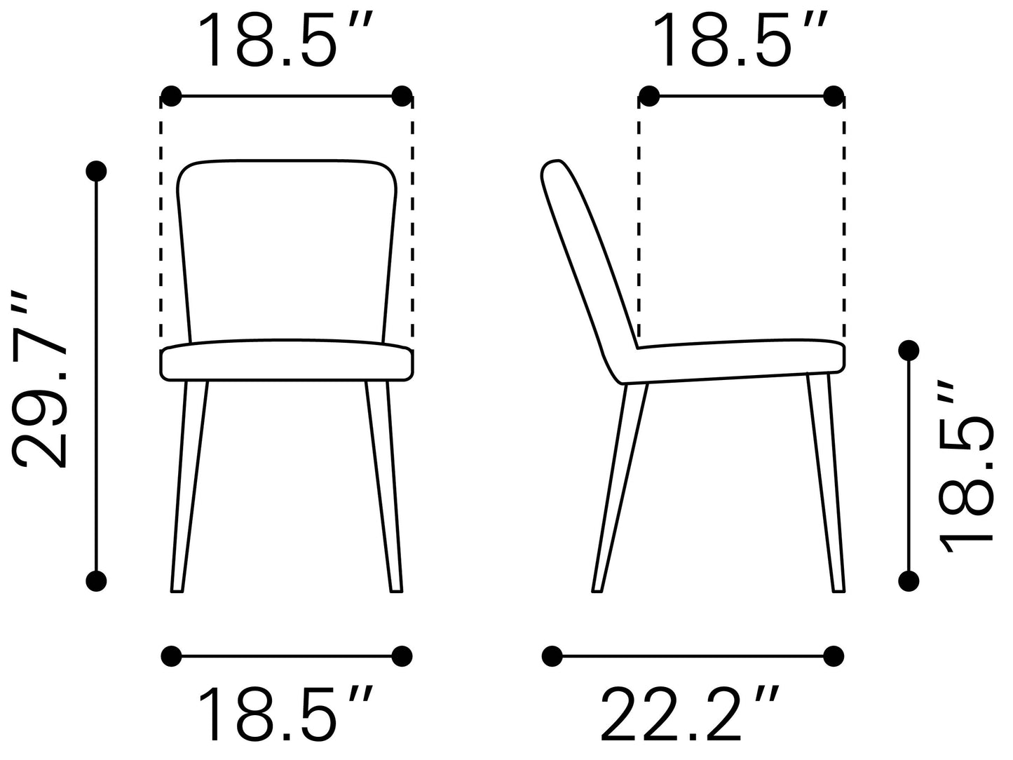 Manchester Dining Chair Gray (Set of 2)