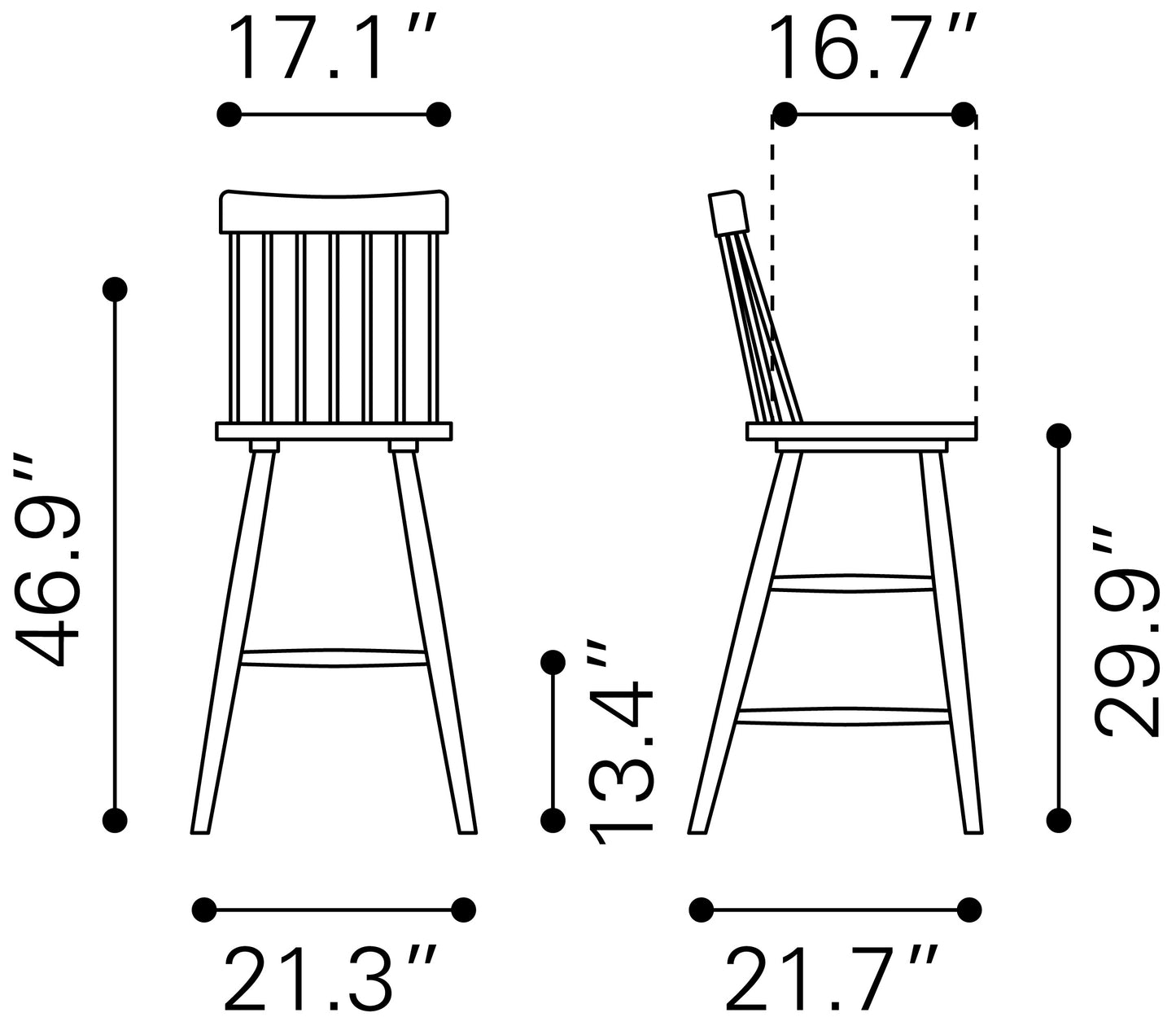 Ashley Barstool Black (Set of 2)