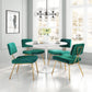 Nicole Dining Chair Green & Gold (Set of 2)