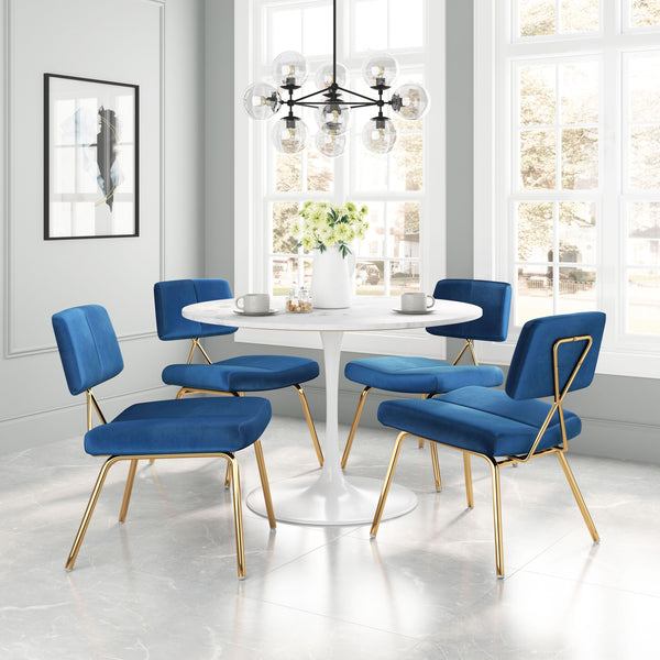 Nicole Dining Chair Blue & Gold (Set of 2)