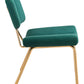 Nicole Dining Chair Green & Gold (Set of 2)